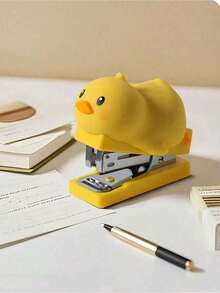 Mini Cartoon Hamster, Bear, Rabbit And Duck Shaped Stapler Set, 400pcs 24/6 Staples, Portable Binding Tool, Office & School Supplies, Back To School Stationery - Sets - View 7