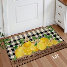 1 件柠檬图案印花地毯，仿羊毛垫 - 高吸水性，易于清洁，适用于家居装饰、农舍风格、玄关、室内、房间、厨房、餐厅、小型办公室/家庭办公室、水槽、洗衣房、门垫、厨房垫、防滑垫 - 彩色 - 查看 14