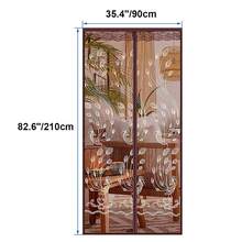 Magnetic Screen Door, Upgraded Polyester Fiber Magnetic Closing Screen, Mosquito Fly Entry Resistant Magnetic Closing Door Screen - Brown - Brown - View 13