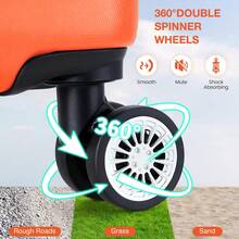 24英寸可扩展硬壳登机箱，带万向轮，硬壳登机箱带TSA海关锁，轻便硬壳行李箱，24英寸硬壳登机箱带万向轮，可扩展轻便行李箱带TSA海关锁，耐用硬壳登机箱，行李箱，拉杆箱，万向轮行李箱，旅行行李，旅行箱，行李箱，带轮登机箱，男士旅行必备，女士旅行必备，度假旅行，商务旅行，大容量旅行必备，旅行配件，旅行收纳整理，旅行用品 - 橘色 - 查看 5