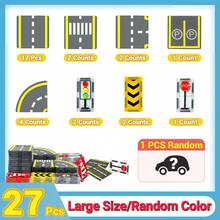 27/40/52 Pcs Magnetic Building Tiles Road Set, Yellow Traffic System, Children's Road Building Educational Toy, Suitable For 3+ Years Old, Great Birthday Gift - Multicolor - View 12
