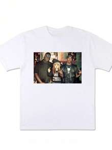 Fun Fusion B. I.G. Hip Hop Fashion Brand Tuparka Hip Hop Rap Anime Short Sleeve T-Shirt High Street - Blanco - Ver 5