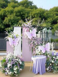 2pcs Mariposa Gigantes Decorativa Gasa Artificiales Mariage,50cm Mariposa Romántica De Degradado De Color 3d Para Decoración De Boda, Mariposa Artificial De Seda Para Decoración De Vestido De Novia, Decoración De Fiesta, Festival Al Aire Libre, Mariposa De Gasa Gigante Falsa, Regalo Del Día De San Valentín, Día De La Madre, Graduación, Fondo De Fotografía De Compromiso, Guía De Mariposas. Globo De Macaron. Decoraciones Navideñas y De Invierno. Decoración De Árbol De Navidad Con Mariposas. - Púrpura malva - Ver 5