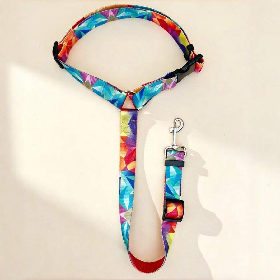 1 قطعة سير أمان للكلاب في السيارة، سير داخلي للحيوانات الأليفة، حزام أمان للكلاب، إكسسوارات مقعد السيارة للحيوانات الأليفة، غطاء مقعد السيارة للكلاب هدية عيد الميلاد، وسادة مقعد السيارة، غطاء مقعد السيارة للحيوانات الأليفة - متعدد الألوان - مشاهدة 1