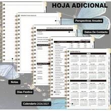 Agenda 2026 en Espaol u2013 planificador 2026 semanal y mensual, planificador diario con pestaas, Planificador de tapa dura, Tamao A5, para Escuela, Oficina y Hogar Rosa - Mariposa - Ver 5