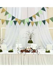 2套/1套金色和绿色三角旗，三角旗花环，适用于婴儿派对、新娘派对、生日派对、单身派对、圣帕特里克节狂欢节、婚礼、日常聚会、周年纪念、新年、户外花园悬挂装饰横幅 - 彩色 - 查看 3