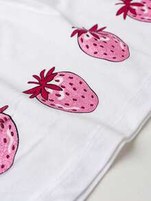 Platinum Kids Conjunto Infantil Feminino Morangos Brilhantes - Branco - Visão 7