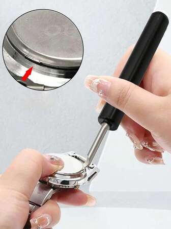 1 pieza Abridor de tapa trasera de reloj, herramienta de palanca para reemplazar la batería y quitar la tapa trasera a presión, kit de reparación de metal