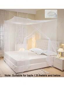 Mosquito Net, Four-Corner Curtain Bed Cover, Elegant Mosquito Net, Single Door Mosquito Net, Mosquito Net Bed Cover, Hanging Mosquito Net (Dome Top Single Door Mosquito Net), Camping Home Bedroom Palace Floor Standing Mesh Canopy, Mesh Bed Cover Curtain, Princess Bed Canopy Mosquito Net (No Light) - Multicolor - View 13