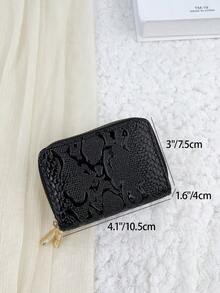 Double Layer Zipper Fashionable Lightweight Portable Card ID Card White-Collar Workers For Female For Holiday For Anniversary For Birthday Gift Accessories Gift Present Gifts For Teachers Card Holder Wallet Business Card Holder Credit Card Holder Women For Women Wallet Mini Wallet Purse Wallet Card Wallet - màu đen - Xem 3