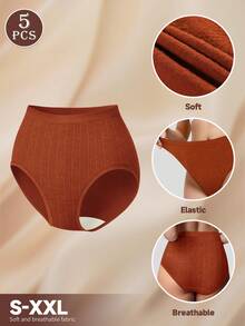 MIOTAN 5入組女式低腰三角褲，提花紋路貼身性感且舒適 - 彩色 - 查看 5