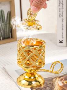 High-End Home Gold Metal Decorative Incense Burner - Multicolor - View 5
