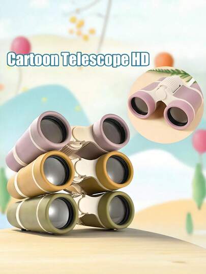 Cartoon Binoculars For Camping, Compact Folding Binoculars For Outdoor, Beginner Binoculars With Carrying Strap, Great Christmas/Back To School/Birthday Gift For Camping, Travel, Sightseeing, Camping Equipment, Camping Essentials