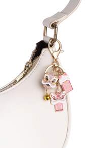 1个中国风舞狮文化合金钥匙扣，卡通狮头招财猫祝福饰品，DIY包包挂件，汽车钥匙扣 - 彩色 - 查看 4