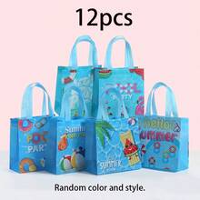 20个/12个/6个装海洋主题可重复使用无纺布礼品袋，带提手，适用于海洋主题派对装饰、春夏生日派对、迎婴派对、新年、复活节、毕业典礼、返校季、购物袋、夏威夷海滩主题 - 藍色 - 查看 11