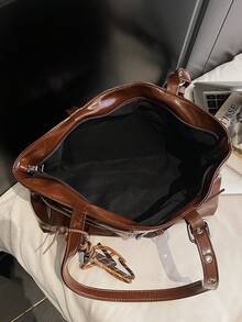 Fashionable & Large Capacity Versatile Women Tote Bag - Brown - View 11