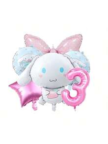 Sanrio 6PCS Sanrio Number Balloon Set Cinnamoroll Cartoon Anime Style Party Number Balloon Big Set Cinnamoroll Suitable For Party Use Cinnamoroll Cartoon Cute Character Surrounding Party Atmosphere Balloon