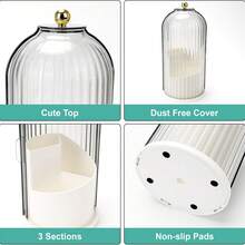 360° Rotating 3 Slots Toothbrush Holder With Sliding Lid, Dustproof Bathroom Countertop Organizer, Non-Slip Base Toothpaste & Makeup Brushes Storage Caddy, Space-Saving Vanity Counter Organizer For Bathroom Sink, Premium ABS Plastic Bathroom Organizer Caddy For Home, Dorm & Apartment, Multi-Use Countertop Storage Stand For Toothbrushes, Toothpaste Tubes, Cosmetic Brushes & Small Bathroom Accessories, Easy To Clean Sliding Lid Toothbrush Organizer, Stylish Bathroom Counter Storage Solution For Daily Use, Suitable For Family & Personal Use Bathroom Vanity Organizer - 白色 - 查看 7