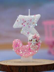 创意数码蜡烛，三丽鸥卡通生日蛋糕蜡烛。生日派对装饰，0-9岁数码蛋糕，甜点桌装饰插片，场景装饰 - 彩色 - 查看 5