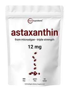 Astaxanthin 12mg, 120softgels, Tanning Pills, Strength CarotenoidsSkin Supplement W. 100% Natural Astaxanthinfrom MicroAlgae - 1 - 查看 7