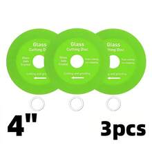 3片/6片/10片装 4英寸玻璃切割片，多功能超薄锯片，适用于切割瓶子、陶瓷、玉石、瓷砖和板材 - 綠色 - 查看 8