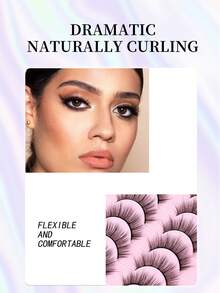 Un conjunto de 10 pares de pestañas postizas largas y de aspecto natural con una base rosa, elegantes y hermosas, perfectas para hacerte destacar. Celebra con un look deslumbrante. Este conjunto de 10 pares de pestañas postizas de longitud natural está diseñado para un look cotidiano y ocasiones especiales. La base rosa suave te da una apariencia hermosa y natural. - Negro - Ver 4