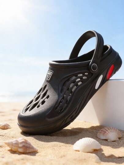 Unisex-sandaler för alla årstider, tonåringar och par, avslappnade, andningsbara, perforerade tofflor, utomhusstrandskor, vattenvandringsskor, bekväma tofflor med dränering för regniga dagar, mångsidig användning (vissa perforerade hål kanske inte är helt stansade ut)