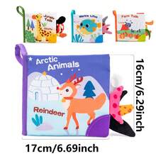 4 Themes Montessori Sensory Touch Fabric Books, Interactive Early Education Plush Toys, Suitable For 0-12 Months Newborns - Multicolor - View 9
