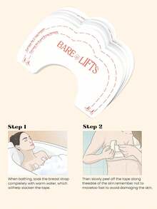 10/20片装超薄隐形提拉胸贴 – 透明胸部支撑垫，适用于露背和无肩带连衣裙，无缝提拉 - 彩色 - 查看 5