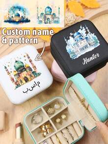 个性化天鹅绒珠宝盒、诞生石珠宝盒、妈妈旅行珠宝盒、送给她的礼物、耳环盒、珠宝盒