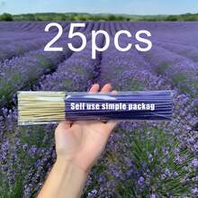 25/110/220/330 Stücke Natürliche Bambus Holzkohle Räucherstäbchen, Lavendel Duft | Langanhaltende Aromatherapie, geeignet für Yoga, Meditation, Zuhause und Büro | Feiertagskombi für Weihnachten, Halloween, Ostern, Erntedankfest und Chinesisches Neujahrsfest - Mit Lavendelduft angereichert / 22 cm - Übersicht 10