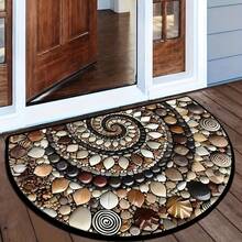 1pc Pebble-Patterned Floor Mats & Matting, Retro Half Round Door Mats Welcome Mat For Front Door With Non-Slip, Home Decorative Carpet Door Mat Bathroom Entrance Entranceway Outdoor - 1 cái-Y-19,7*31,5 inch/50*80cm - Xem 2