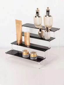 1个亚克力化妆品收纳架，多层化妆品收纳架，可用于展示香水、护肤品、化妆品，加固稳固的阶梯式置物架，适用于客厅、浴室、卧室、家居装饰、节日礼物 - 彩色 - 查看 5