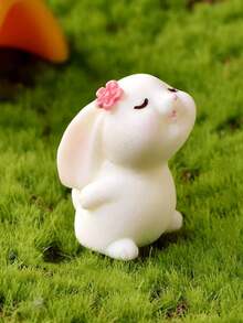 1pc Easter Bunny Shaped Candle, Silicone Mold, Plaster Decor Mold - White - View 6