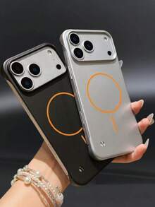 New Luxury Metal Paint Magnetic Wireless Charging Protective Case For Air 17/16/15/14/13/12/11 Pro Max Plus, Ultra-Thin Frameless Heat Dissipation Protective Cover - Rose Gold - View 10