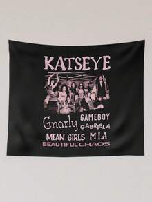 KATSEYE Chibi Cartoon Tapestry - Cute Member Art Wall Hanging - trắng - Xem 1