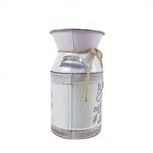 Vintage Iron And Hemp Rope Tie, Faded Purple Edging With "Bless Our Home" Blessing Slogan, Radiates A Gentle, Healing Ambiance. Can Be Used As A Vase For Dried Flowers Or A Storage Jar, Suitable For Light French, Cozy Decor In Entryways And On Desktops, Adds A Sense Of Ceremony To Home Furnishings. - Four Seasons Double-eared Pot 4 - View 4