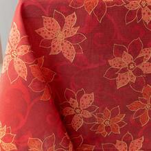 Mantel de Tela con Estampado de Flor de Pascua 132.08 cm por 177.80 cm Rojo 60x104 1 - Rojo - Ver 5