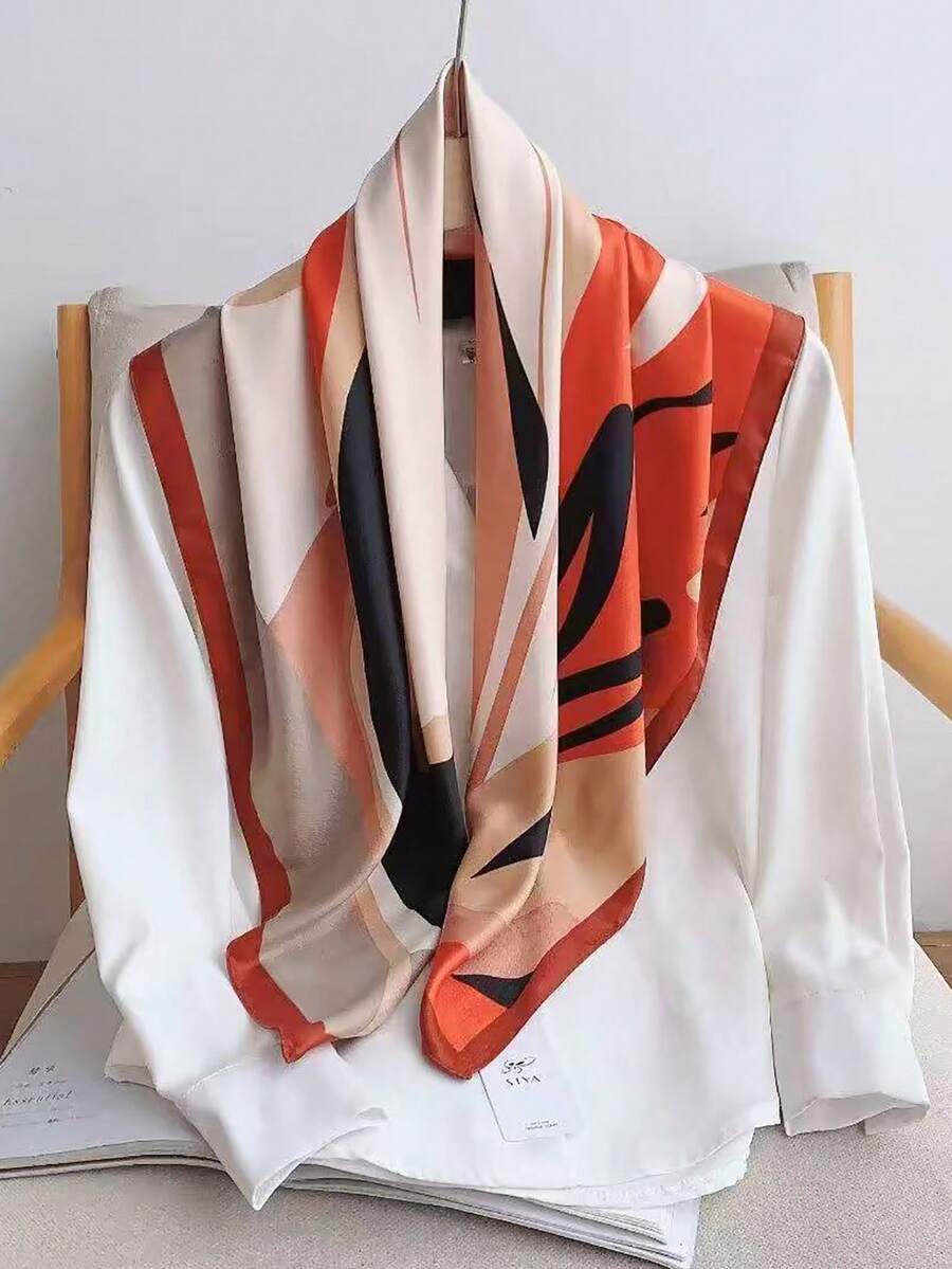 Floraler Patchwork Schal, Tuch, Sonnenschutzumhang für Frauen - Rot - Übersicht 1