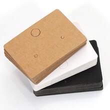 50pcs Round & Square Earring Card Blanks, Kraft Paper Jewelry Display Cards For DIY Earrings