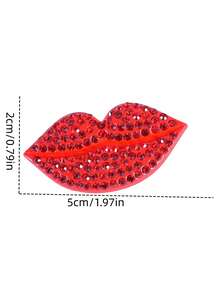 1pc Valentine's Day Red Lip Rhinestone Side Clip, Vintage Lip Clip, Women's Hair Accessory, Elegant Luxury Party Gift, Claw Clips, Hair Slide, Hair Barrettes