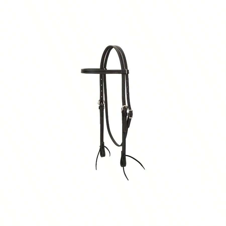 Black Latigo Headstall - Straight Browband - View 1