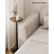 Tall Round Side Table Small End Table Set Of 2 Beside Table Drink Table Pedestal Side Table Livingroom Brown TB01BB0652 - Brown - View 2