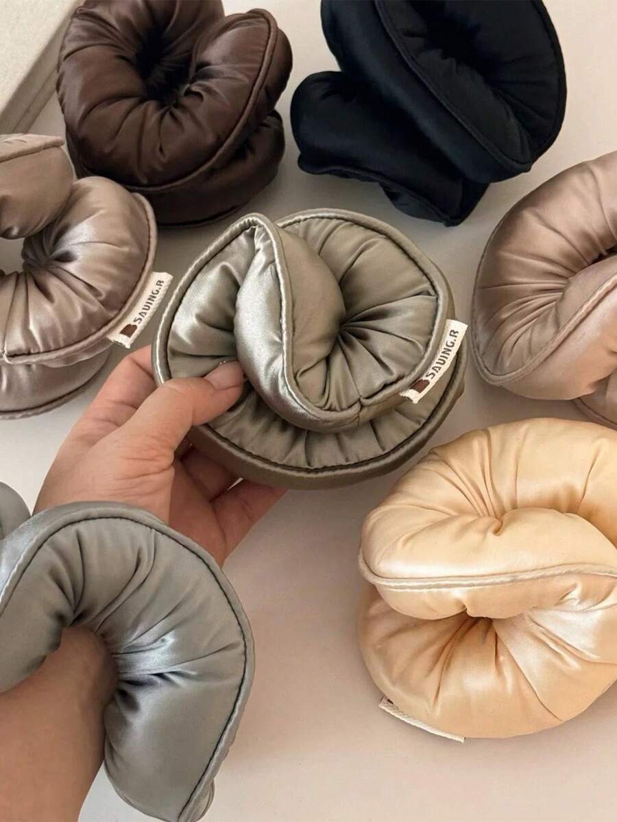 1个超柔软加厚枕头式睡眠发圈，高弹力发绳配饰，不伤头发，发圈头饰马尾辫发圈 - 彩色 - 查看 1