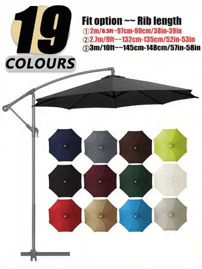 Tán dù che nắng bằng polyester, dù che nắng sân vườn ngoài trời bốn mùa, chống gió và tia UV, kích thước 3 mét - 8 nan/2,7 mét - 8 nan/2,5 mét - 8 nan, 10 lựa chọn màu sắc, thích hợp sử dụng trong vườn và ngoài trời (không bao gồm nan dù).
