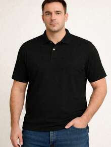 Men's Plain Polo Collar T-Shirt G1-G2-G3 - Black - View 3