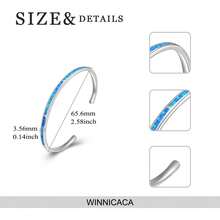 Women Accessory Sets - Blue Opal Bracelet Engraved 'I Love You' - View 5
