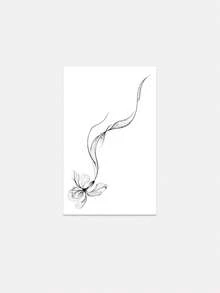 1pc Waterproof, Sweat-Resistant, Non-Reflective Temporary Tattoo, Y2K Floral, Butterfly & Vine Line Design, Realistic Temporary Tattoo Suitable For Fashion Enthusiasts