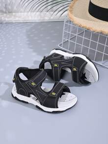 1 Pair Girls Open Toe Sandals, Soft Sole, Fashion, Korean Style, Princess, Student, Cute, Versatile, Summer Beach Sandals - Grey - View 3