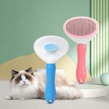 New Cat Round Head Massage Grooming Brush, One-Click Cleaning De-Shedding Comb, Pet Floating Hair Remover For Cats And Dogs - Multicolor - View 12